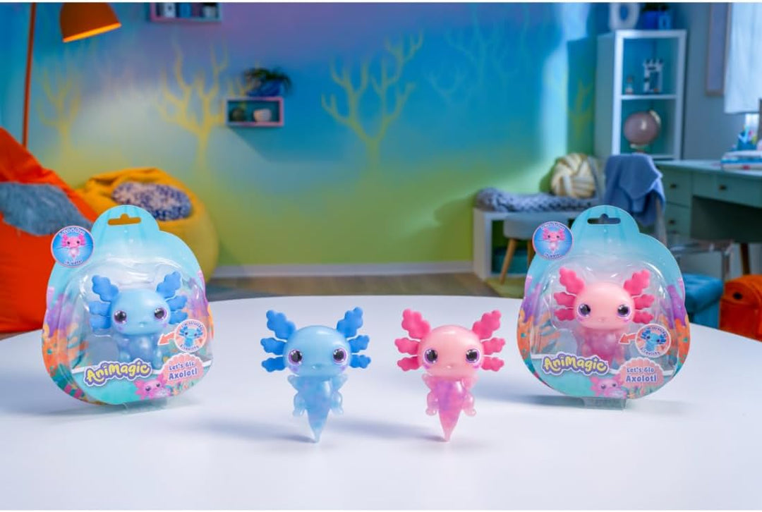 Let's Glo Axolotl - Blue Light-Up Interactive Electronic Pet Toy