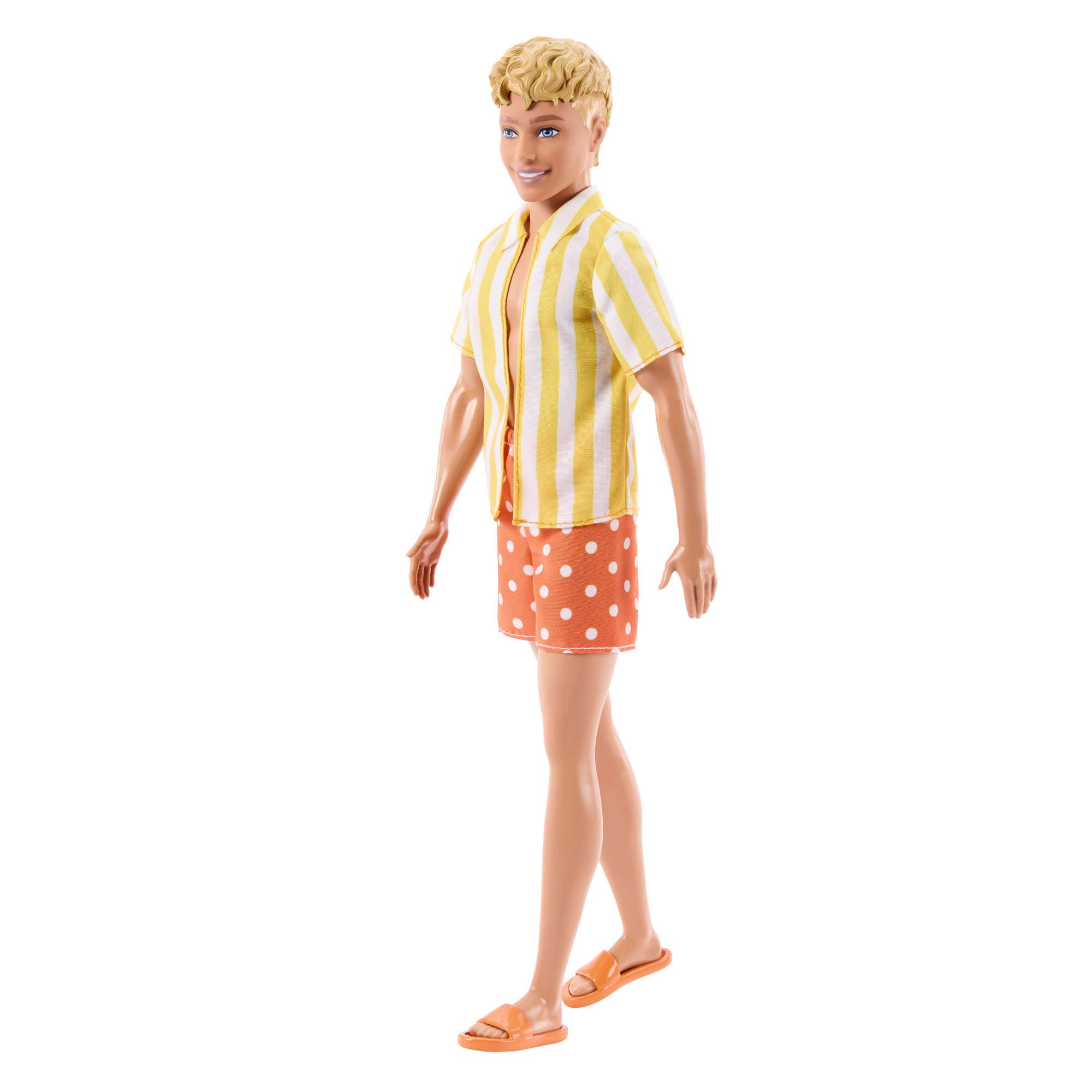 Barbie Fashionistas Doll - Ken Doll #252 with Blond Mullet Hair | Orange & Striped Outfit | Model JJN66 1