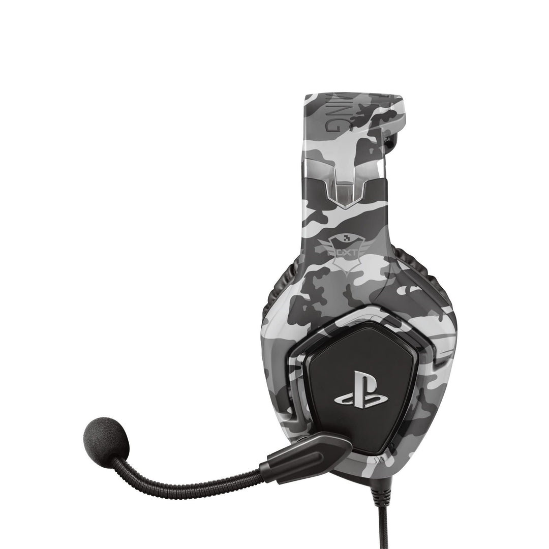 Trust GXT 488 Forze-G Gaming Headset for PS4 and PS5 – Officially Licensed with 50mm Drivers, Foldable Mic, Inline Remote, Grey