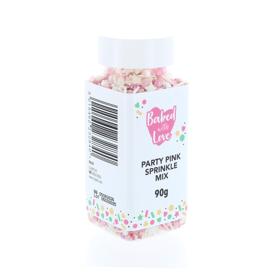 Baked with Love - Pink Sprinkles 90g | Pink & White Sugar Cake Sprinkles Mix