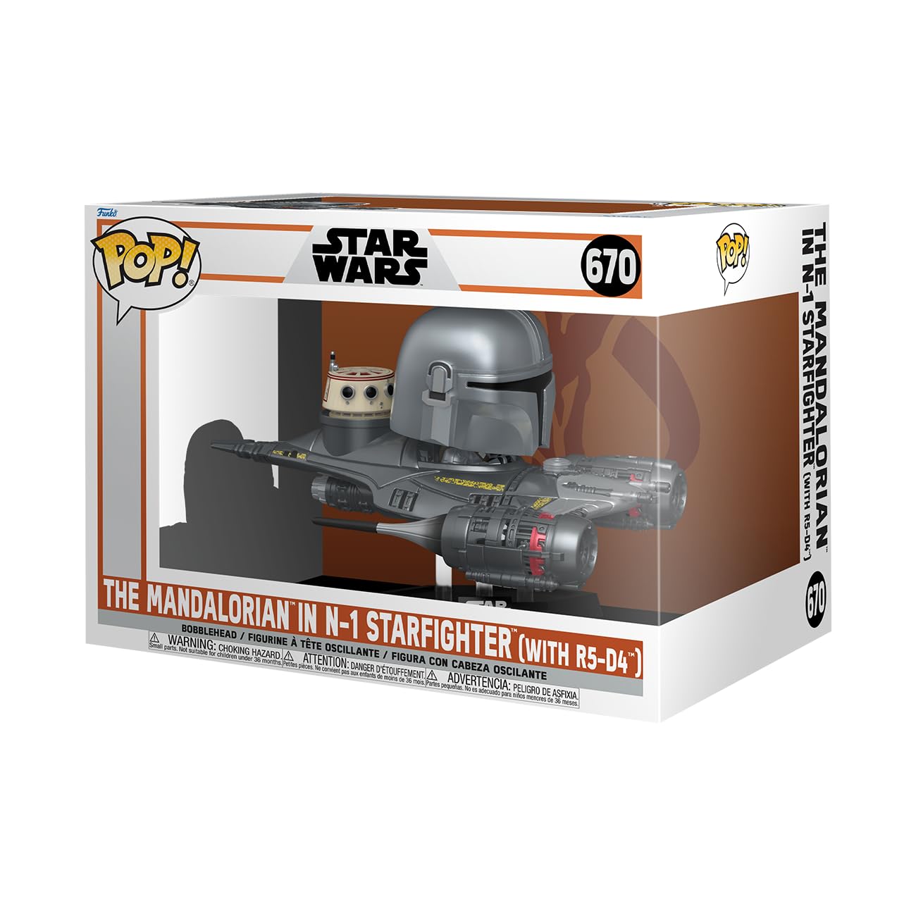 Funko The Mandalorian in N1 Starfighter Chibi Figure - 5.5 inch Vinyl | Multicolor | Ages 3+
