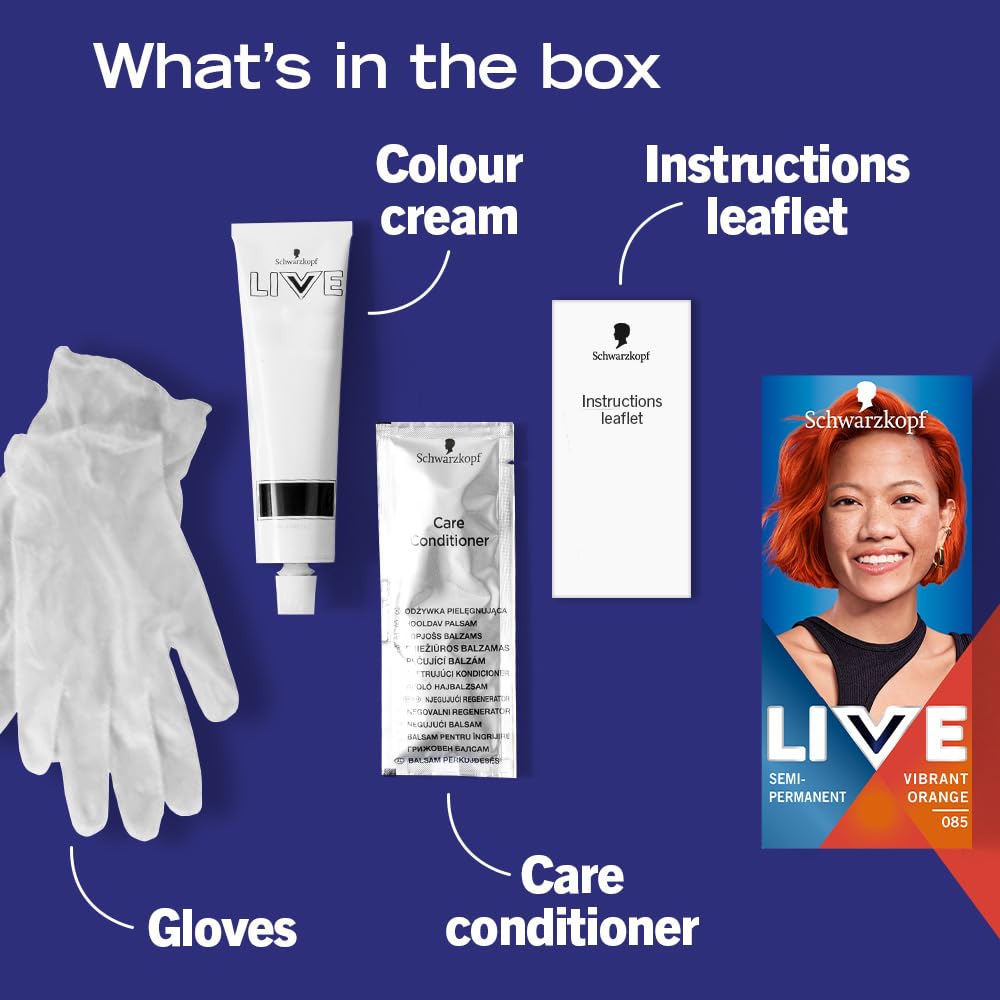 Schwarzkopf LIVE Ultra Brights Vibrant Orange Semi-Permanent Hair Dye 085 2