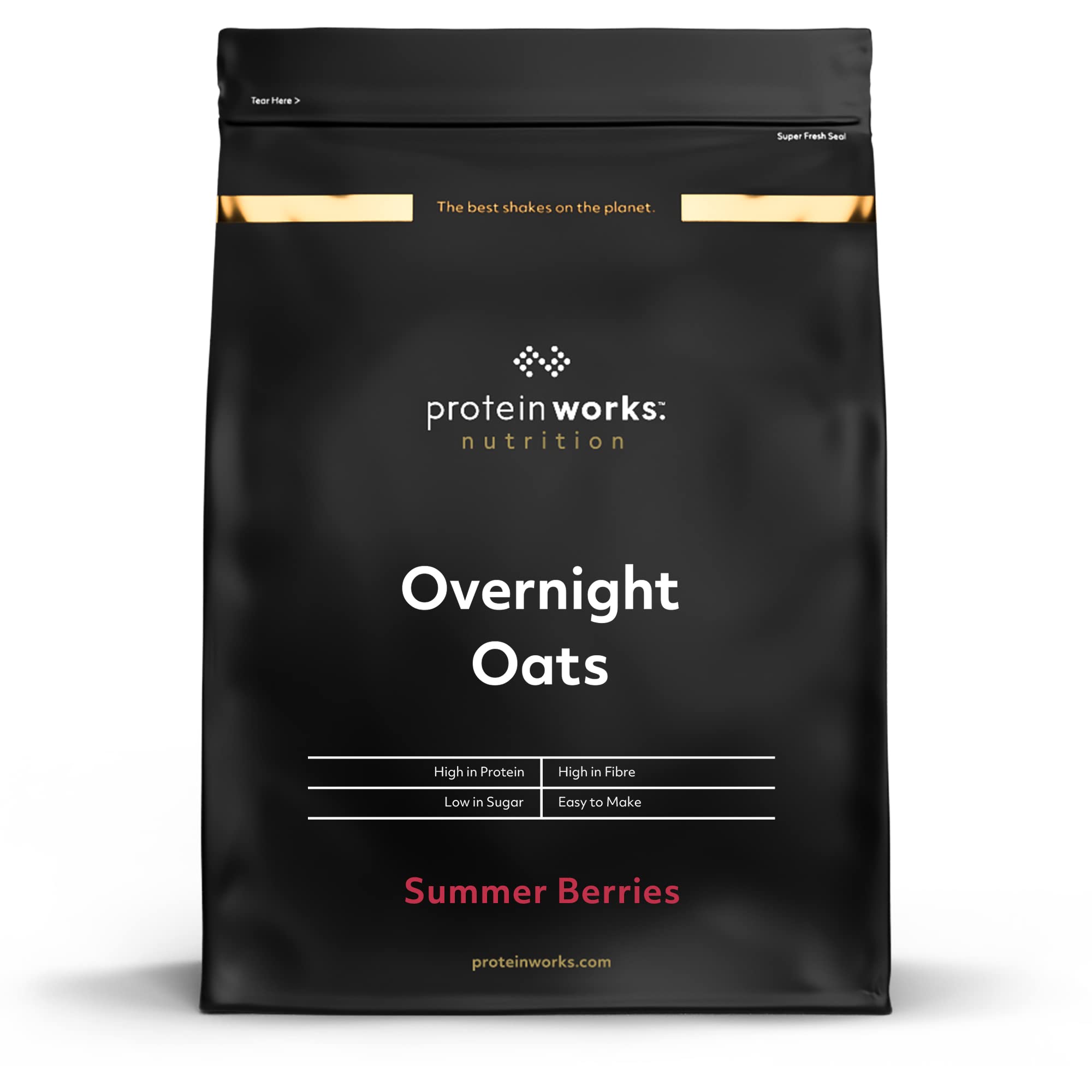 Protein Works Overnight Oats - High Protein Breakfast, Low Sugar, Summer Berries, 1 Kg 1
