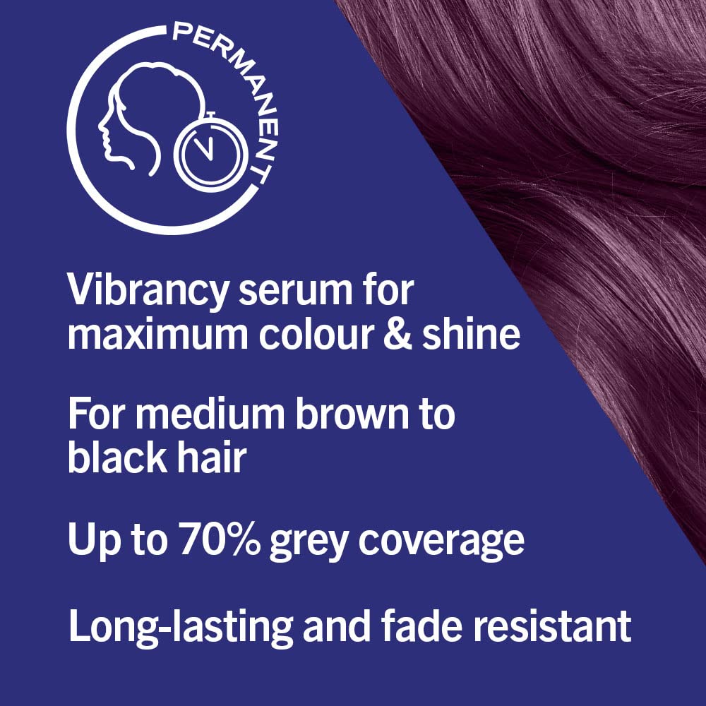 Schwarzkopf LIVE Intense Colour Permanent Hair Dye - Mystic Violet 087 with Vibrancy Serum (190g) 3