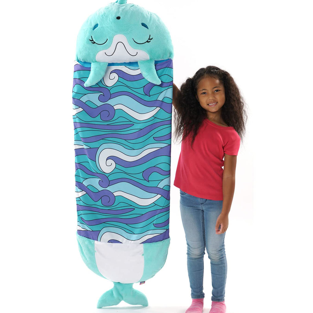 Happy Nappers Kids Sleeping Bag - Disco Dolphin - Plush Toy & Cozy Sleeping Bag for Nap Time