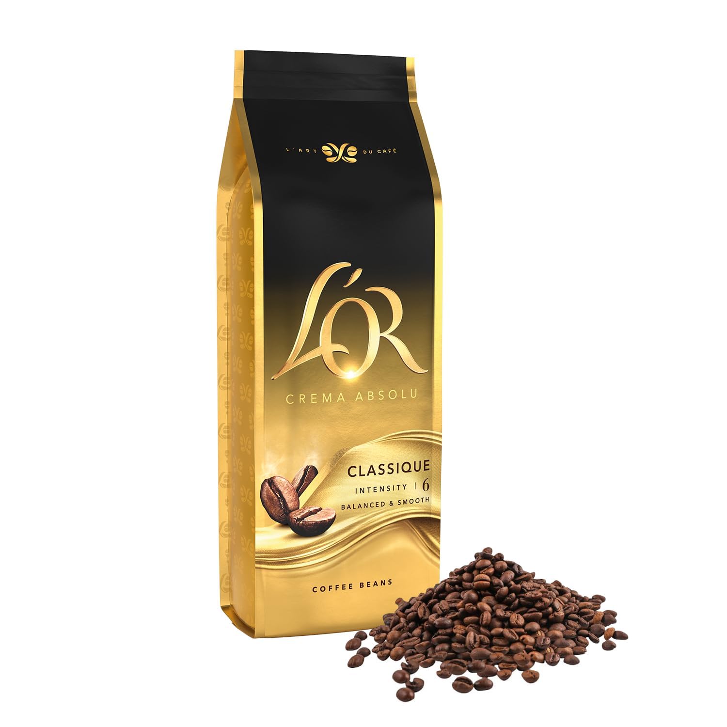 L'OR Crema Absolu Classique Coffee Beans 500g - Intensity 6, Balanced & Smooth with Citrus Notes 1