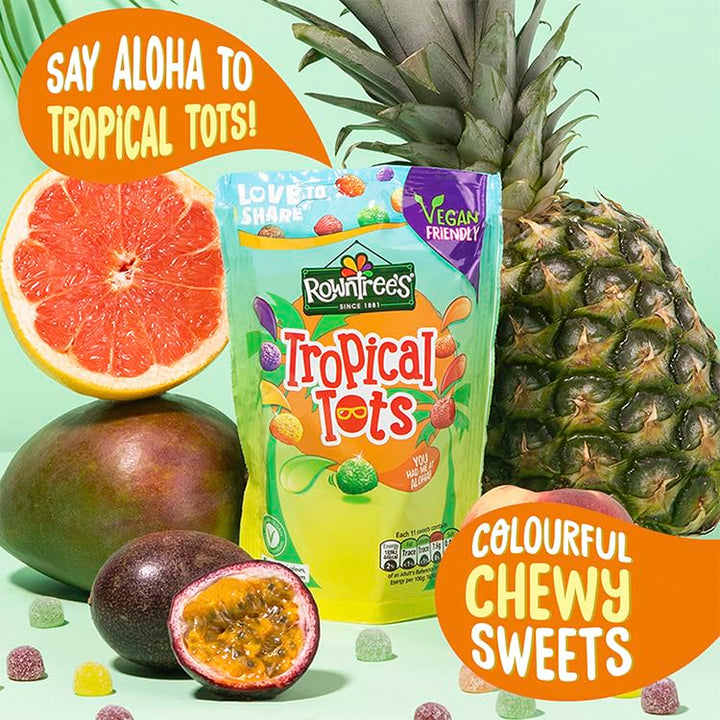 Rowntree's Tropical Tots Vegan Friendly Sweets Sharing Bag 140g