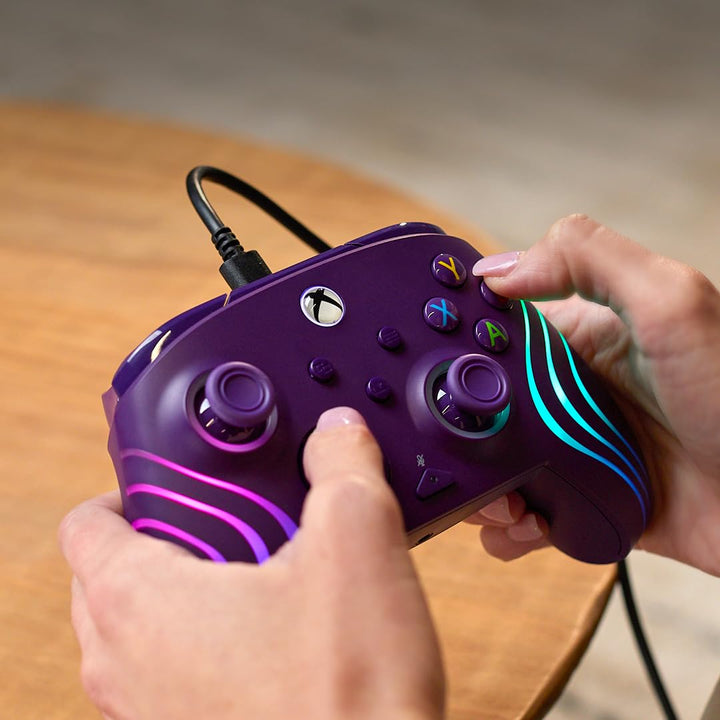 Turtle Beach Afterglow Wave Purple Wired RGB Gaming Controller for Xbox & PC