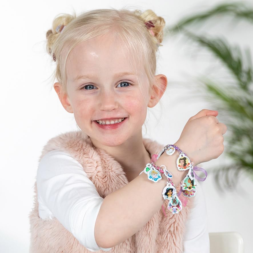 Totum Disney Princess Jewellery Craft Set - Make 2 Bracelets with Puffy Charms | Ages 4+