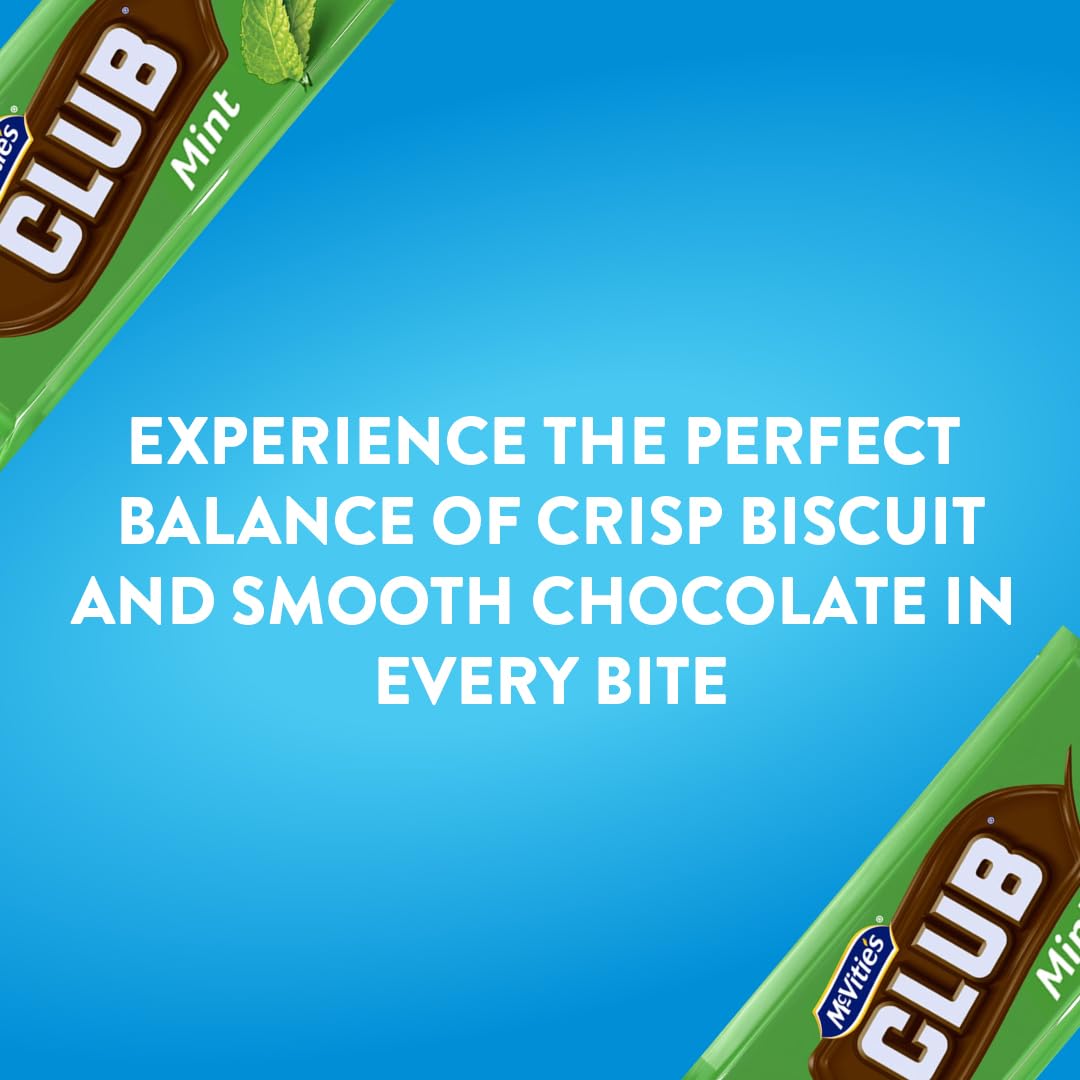 McVitie's Club Mint Biscuit Bars - Mint Cream & Milk Chocolate Coating | 60 Pack of 22g Bars 5