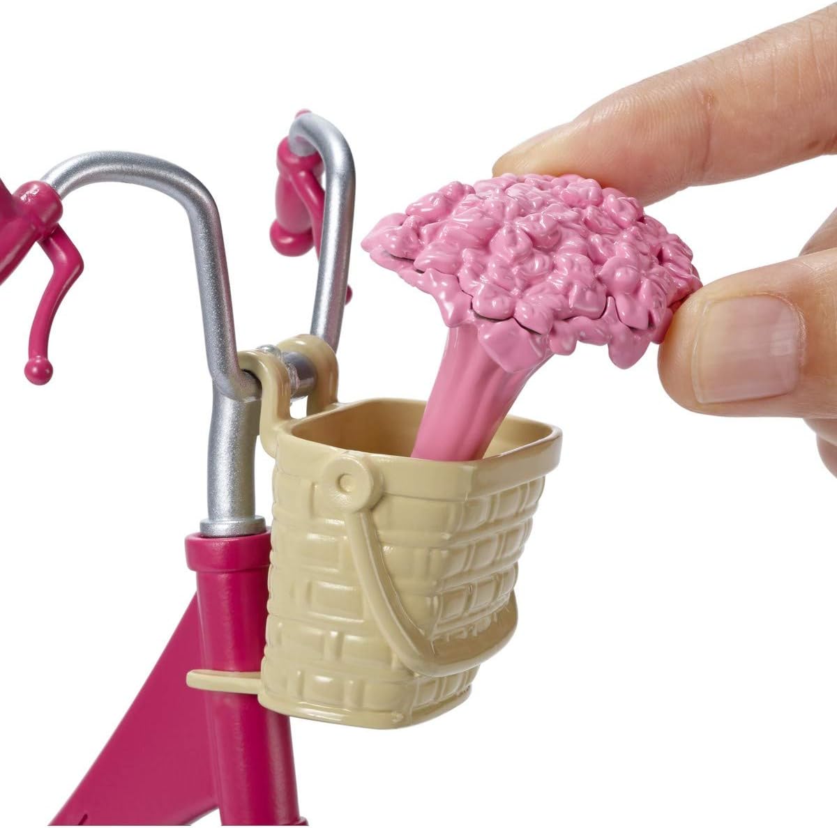 Barbie DVX55 Estate Bike - Pink & Teal Bicycle with Basket for Imaginative Play