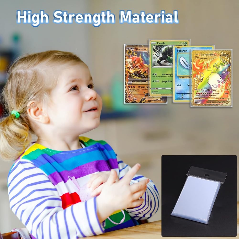 MOXYOY Trading Card Sleeves - 100 Pack Transparent Penny Sleeves for Pokemon, Yu-Gi-Oh!, MTG | 67 x 92 mm 7