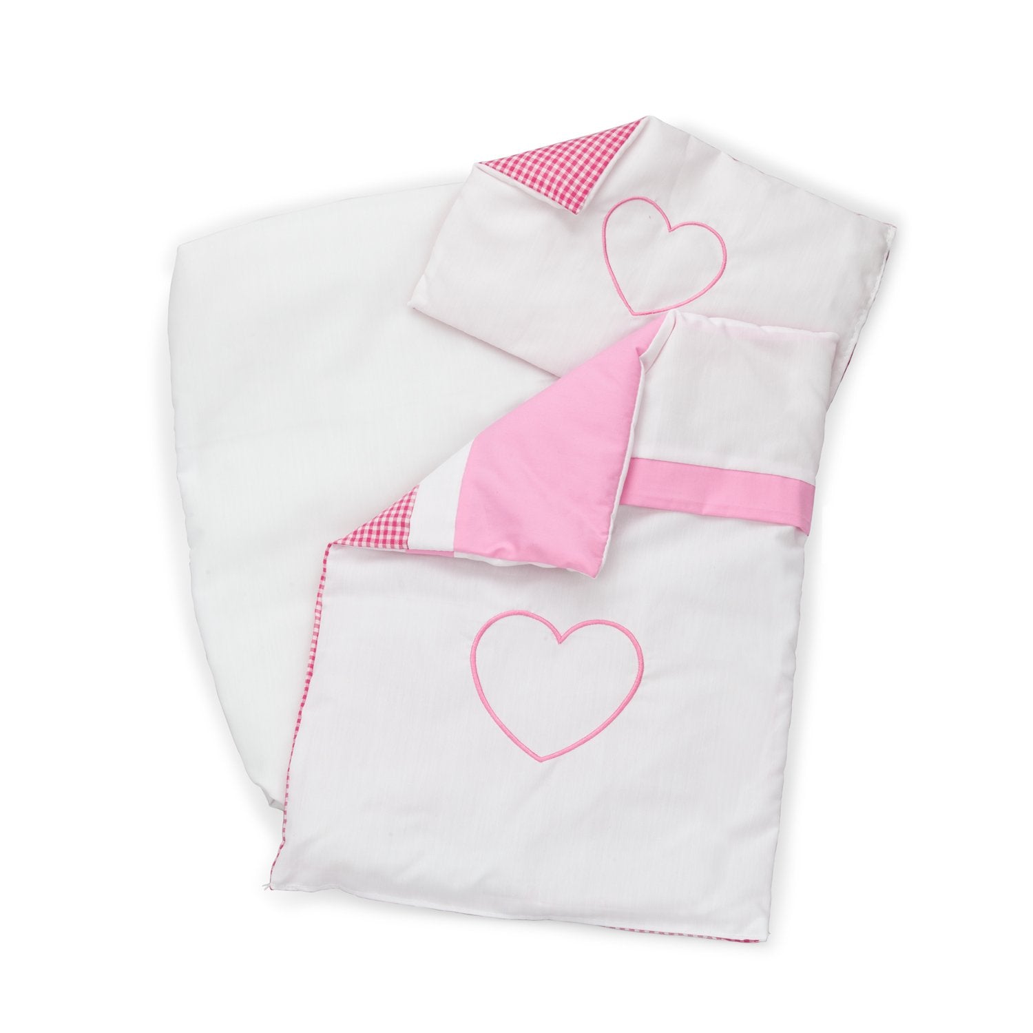 New Classic Toys Pink Baby Doll Bedding Set - Reversible Doll Pram Mattress & Cover for Toddlers 12 Months+ 1