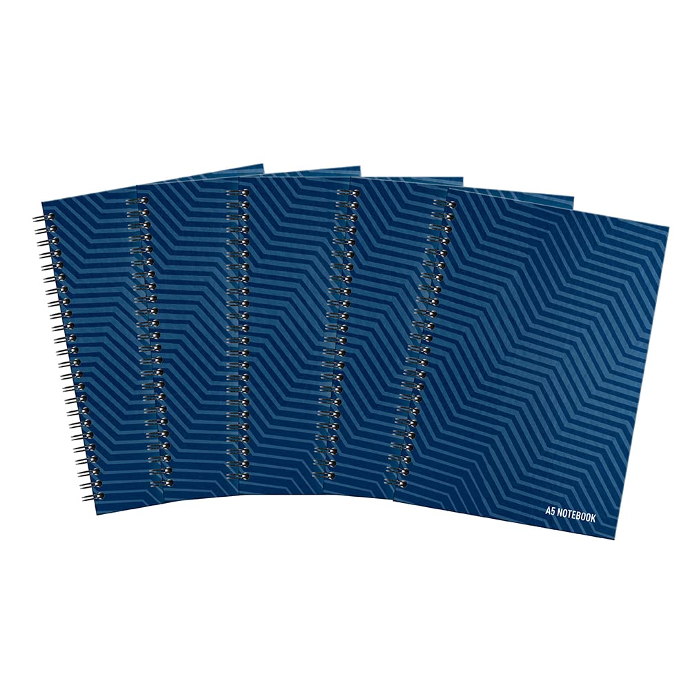 SUMMIT A5 Hardback Wirebound Notebook Ruled, 160 Page, Pack of 5