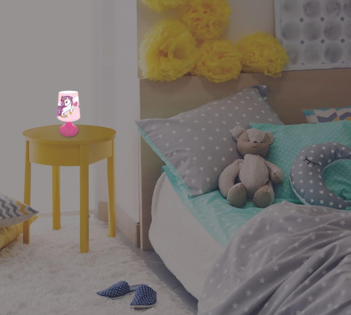 Lexibook - Unicorn Mini Cordless Bedside Lamp and Nightlight MLT10UNI Pink 2
