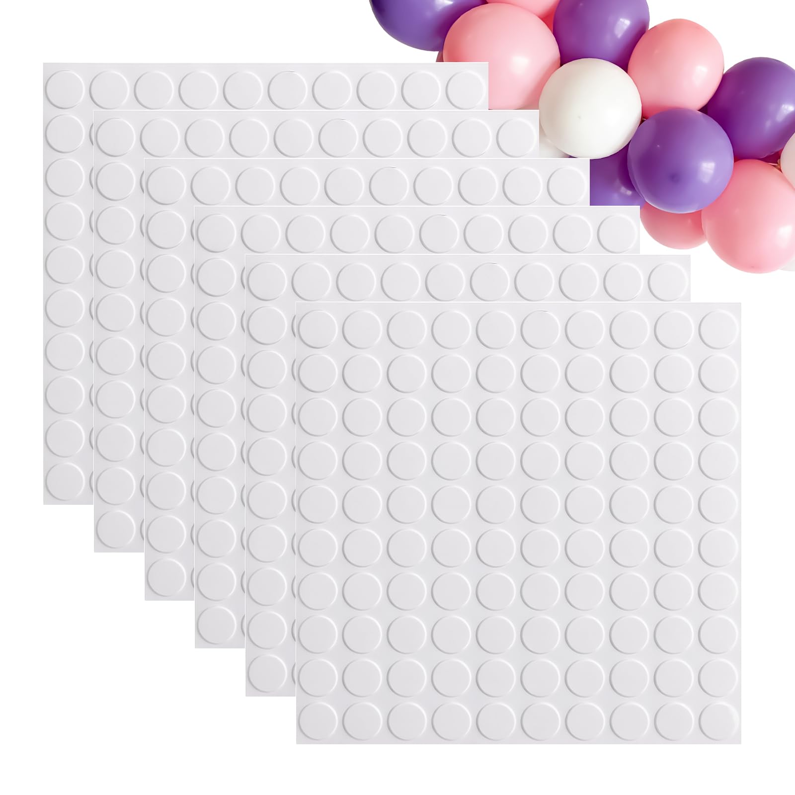 Muexoee 600 PCS Removable Balloon Glue Dots - Extra Strong Double Sided Adhesive | Clear