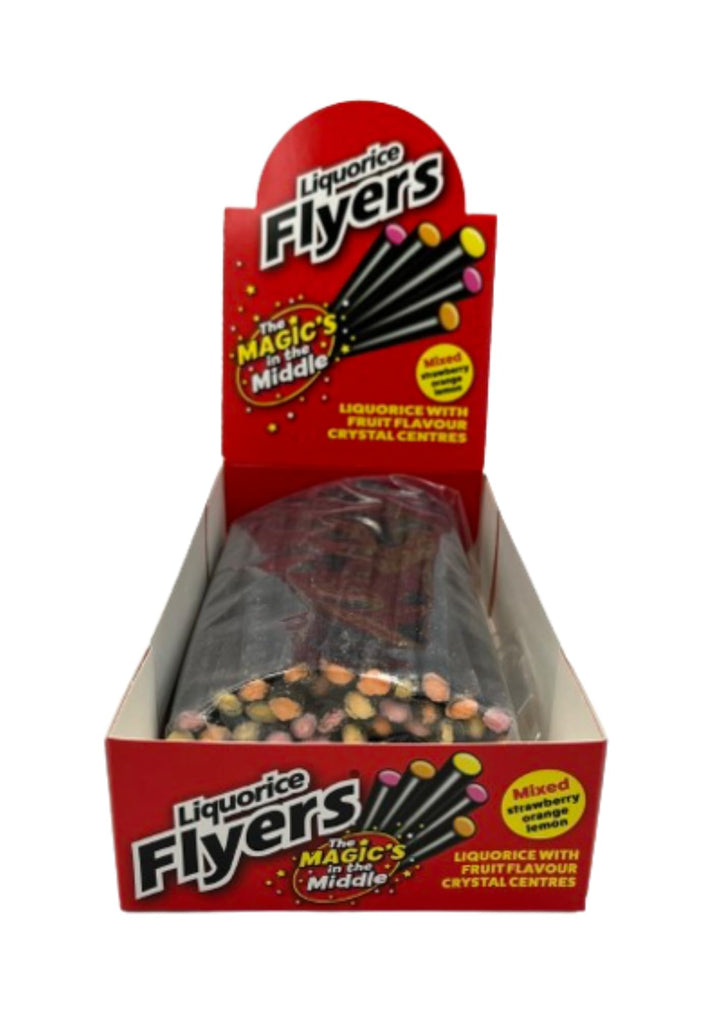 Stockley's Giant Liquorice Flyers - 40 Assorted Flavours | Chewy Liquorice with Fruit Crystal Centre | Vegan Sweets