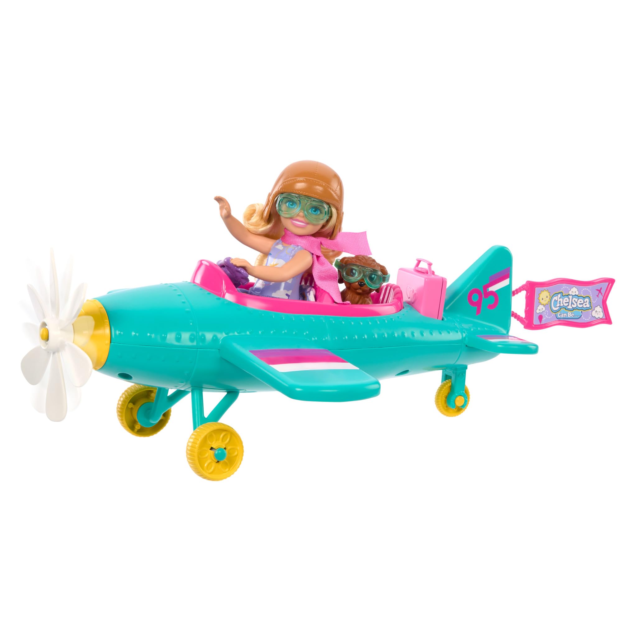 Barbie Chelsea Can Be… Doll & Plane Playset - Pilot Chelsea, Puppy, Spinner Propeller | Ages 3+ 1