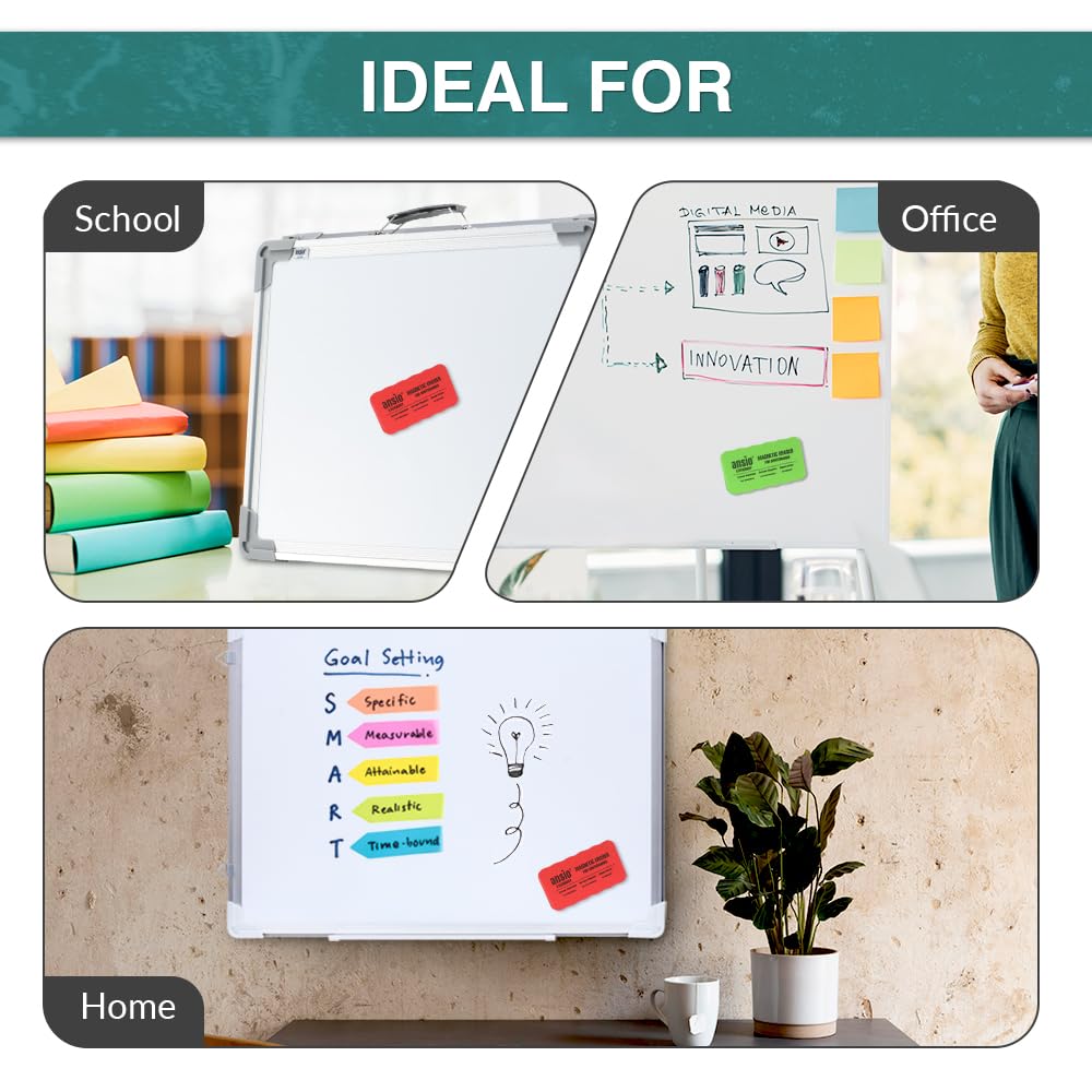ANSIO Magnetic Whiteboard Eraser - Durable, Lightweight, Residue-Free Cleaning | Pack of 2 5