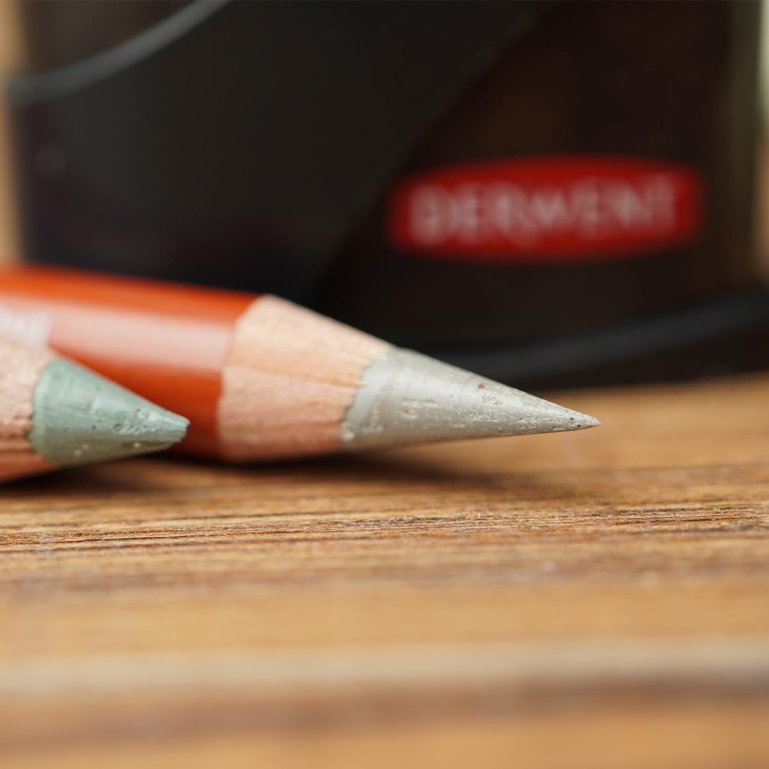 Derwent Twin Hole Pencil Sharpener with Container - Dual Hole Manual Metal Blades | Black 5