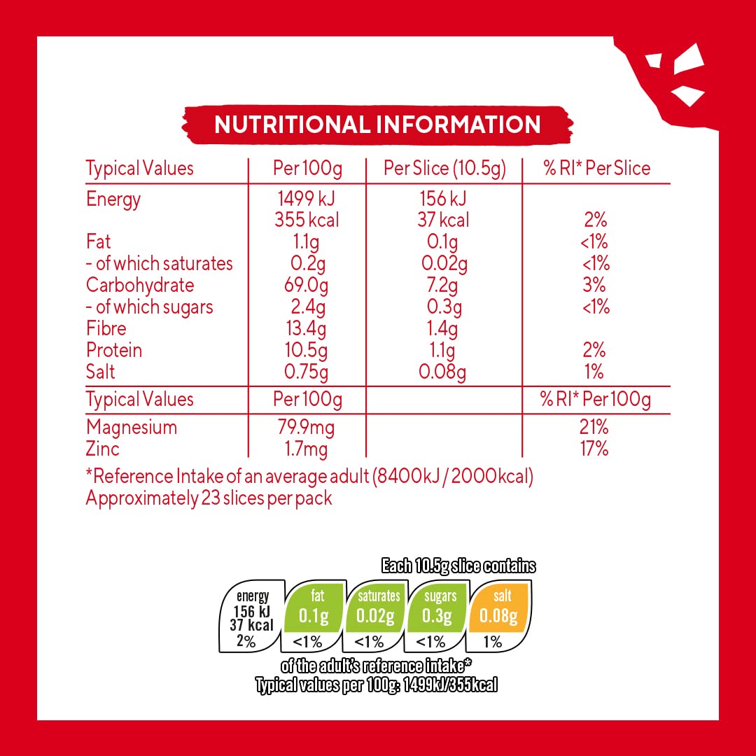 Ryvita Original Rye Crispbread, Low Fat, High in Fibre, 250g
