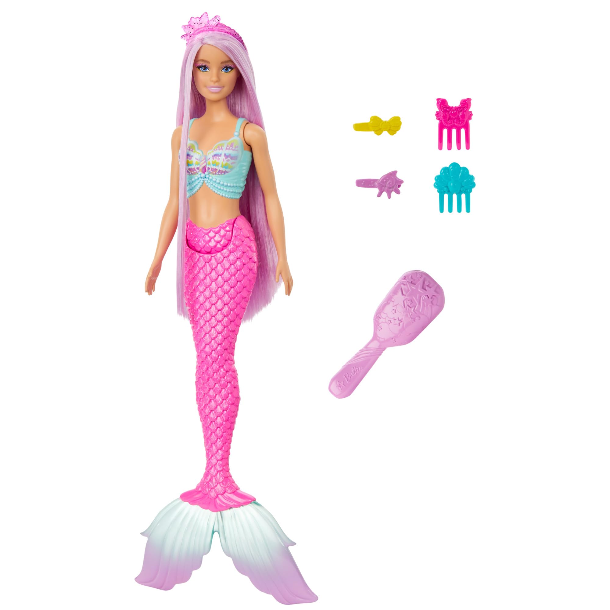 Barbie Mermaid Doll with 7-Inch Pink Fantasy Hair & Styling Accessories - Inspired by A Touch of Magic 1