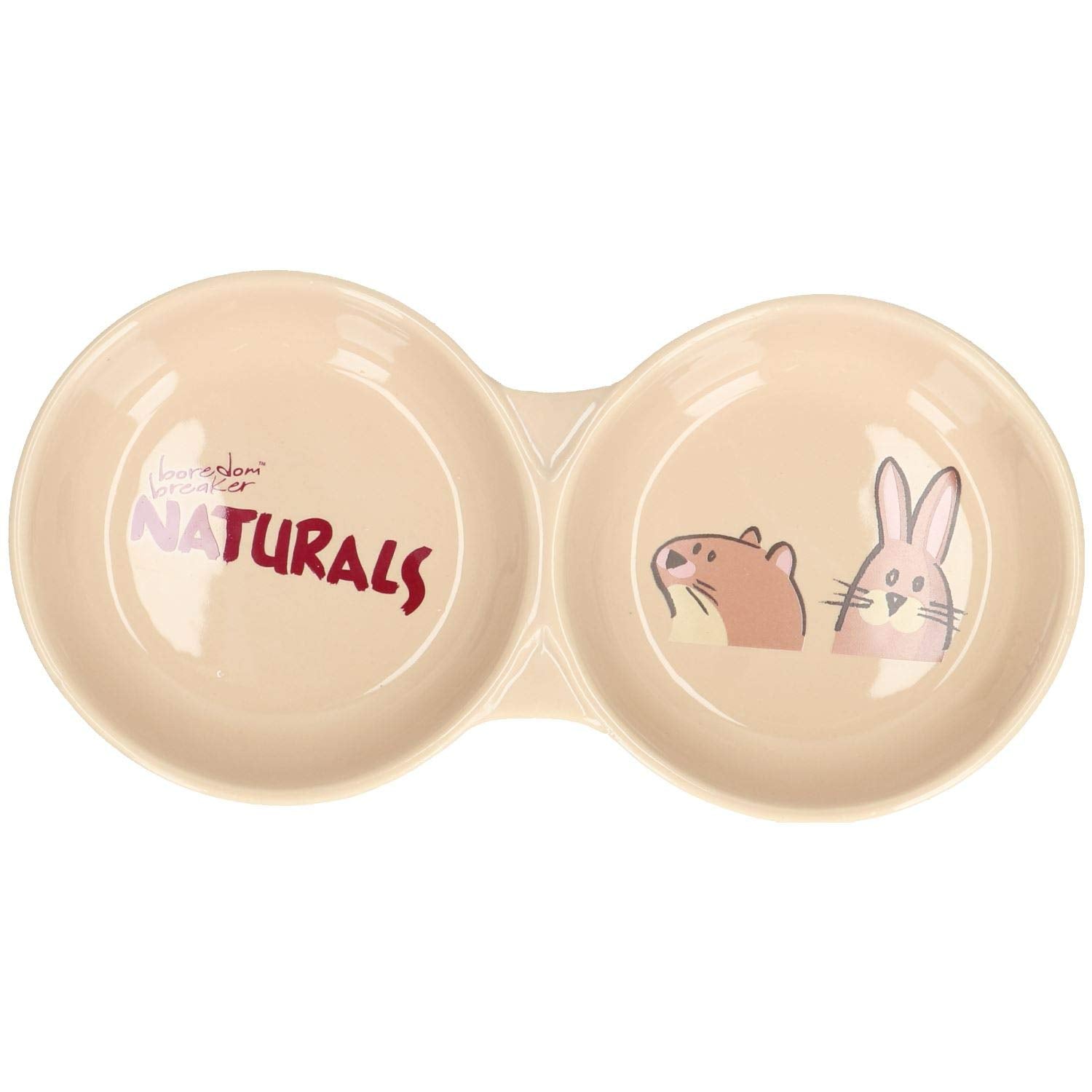 Rosewood Naturals Ceramic Twin Dish - 8 Inch | Dual Compartment | Dishwasher Safe 3