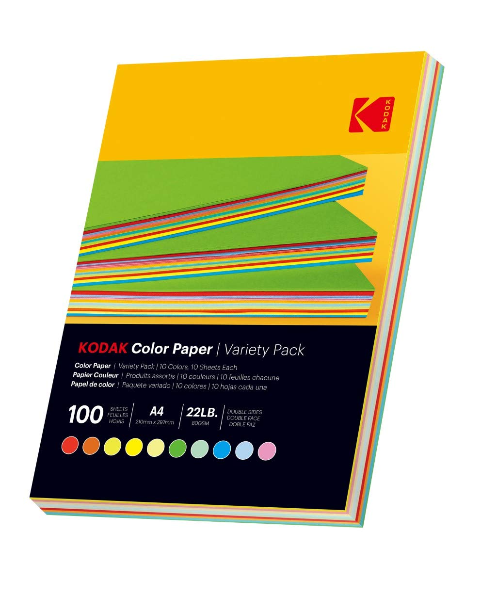 KODAK Color Paper - 100 Sheets, 80g/m², A4 Size | Inkjet Compatible
