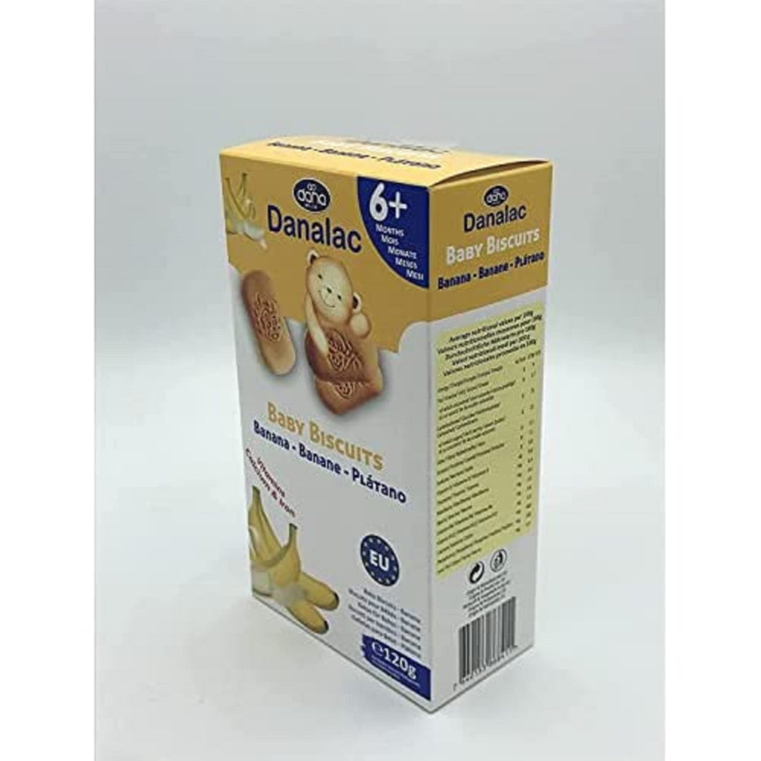 Danalac Banana Baby Biscuits 120g - Finger Food Snack for Toddlers 6+ Months