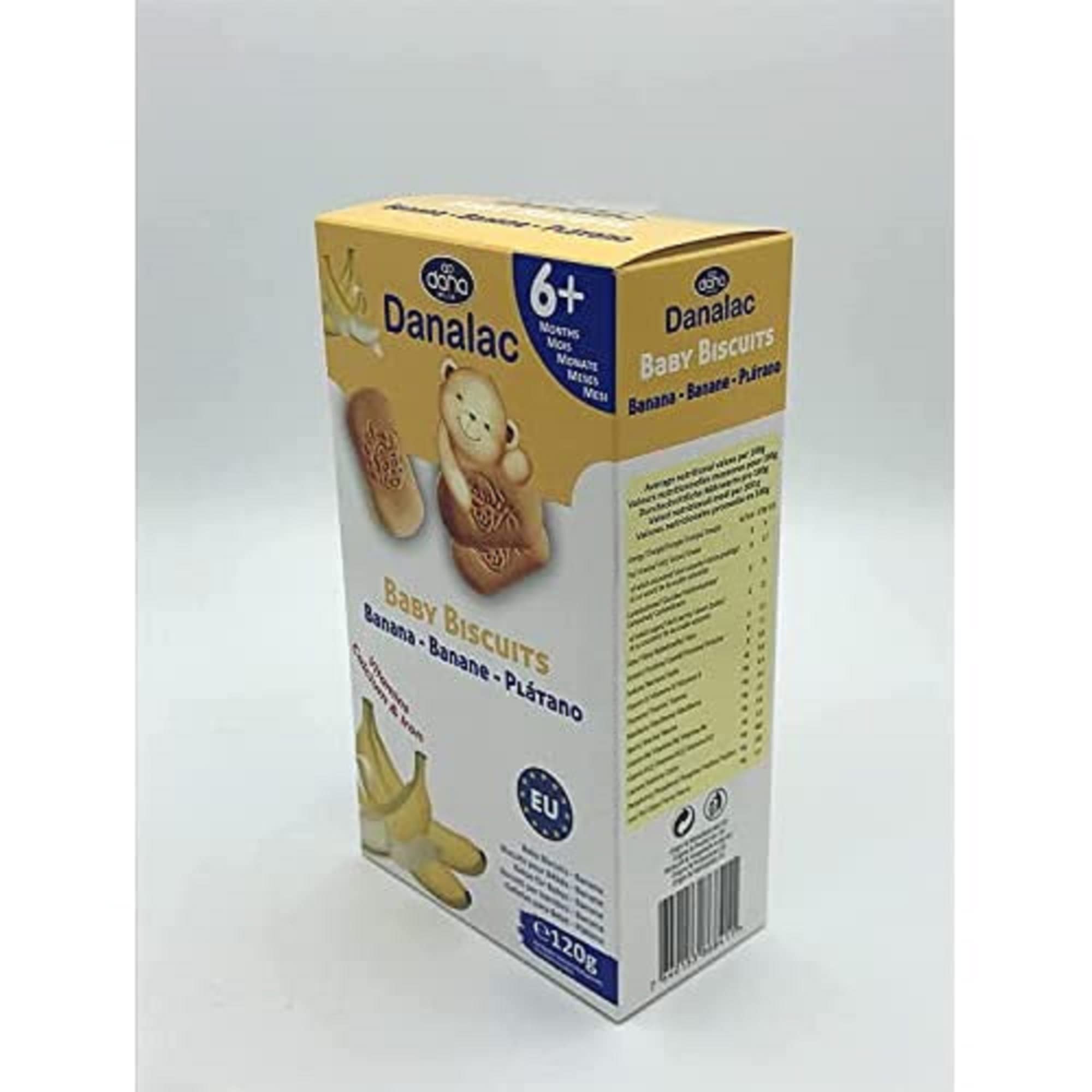 Danalac Banana Baby Biscuits 120g Finger Food Snack for Toddlers 6+