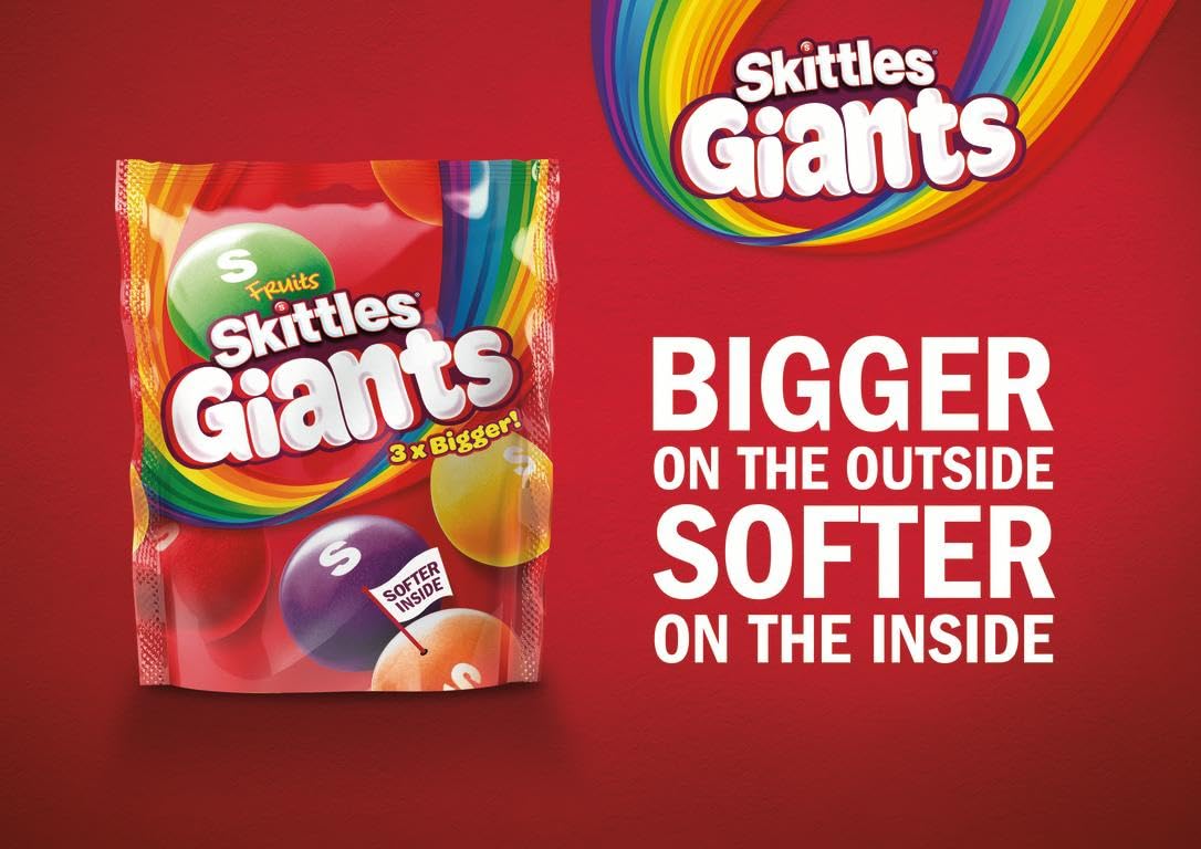 Skittles Giants Fruit Flavoured Sweets - 3x Bigger Size | 132g Bag 4