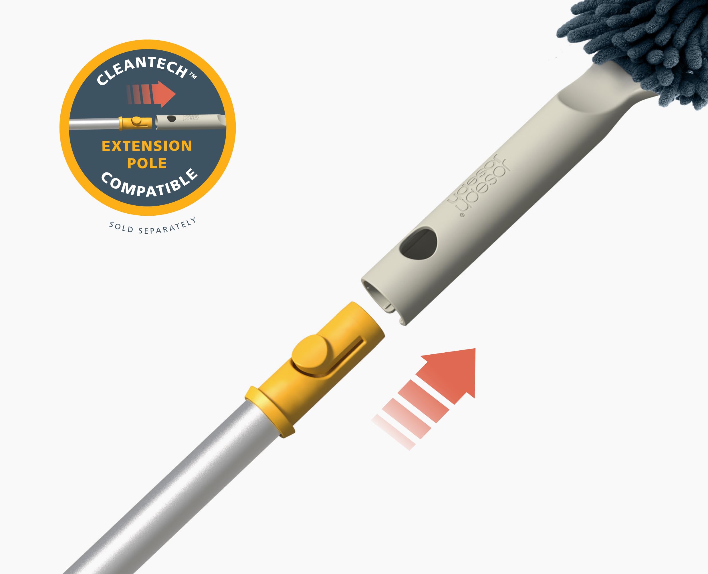 Joseph Joseph CleanTech 3-in-1 Duster with Storage Sheath | Microfiber & Noodle Fabric | Light Stone 5