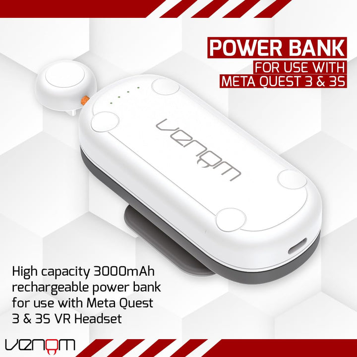 Venom Rechargeable 3000mAh Power Bank for Meta Quest 3 / 3S