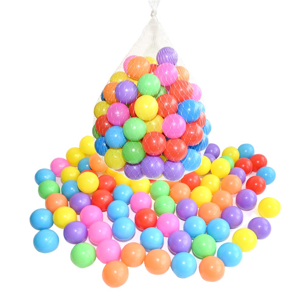 RAM ONLINE 100 Pack Plastic Ball Pit Balls - 6cm Diameter, Multi-Colored 1