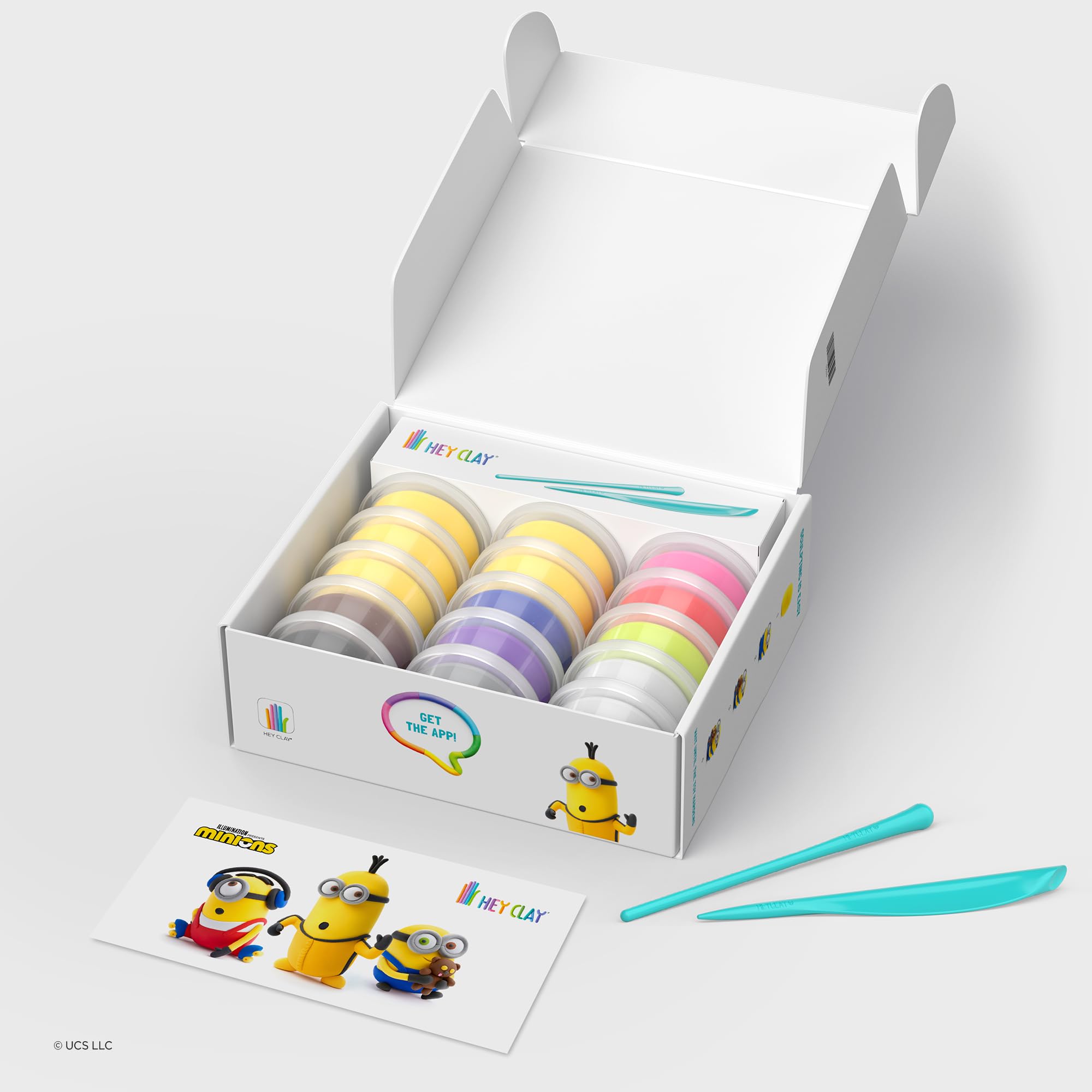 HEY CLAY Minions Set - 15 Cans Air Dry Clay with Sculpting Tools | Ages 3+