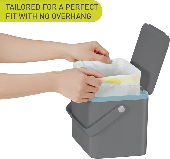 EKO Compostable Bin Liners for Food Waste Caddies, 3-6L Capacity, 20 Bags, White