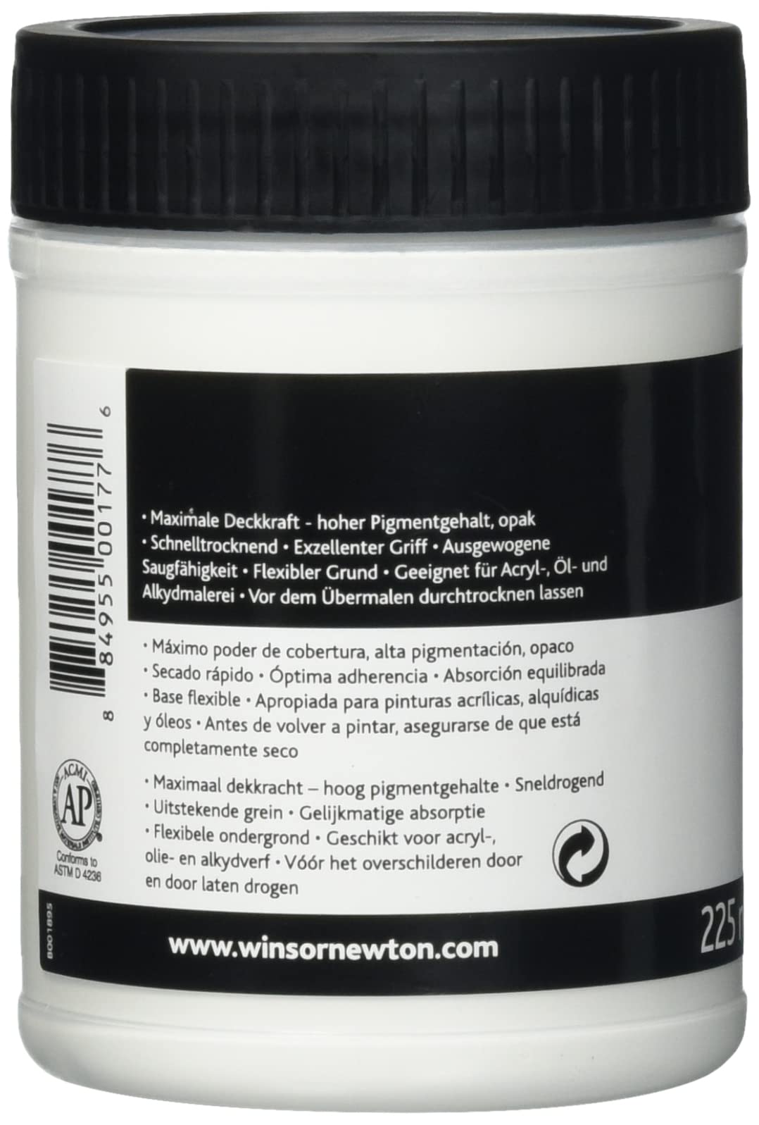 Winsor & Newton WN Acrylic White Gesso, ACFAWG237, 225 ml (Pack of 1), 3040