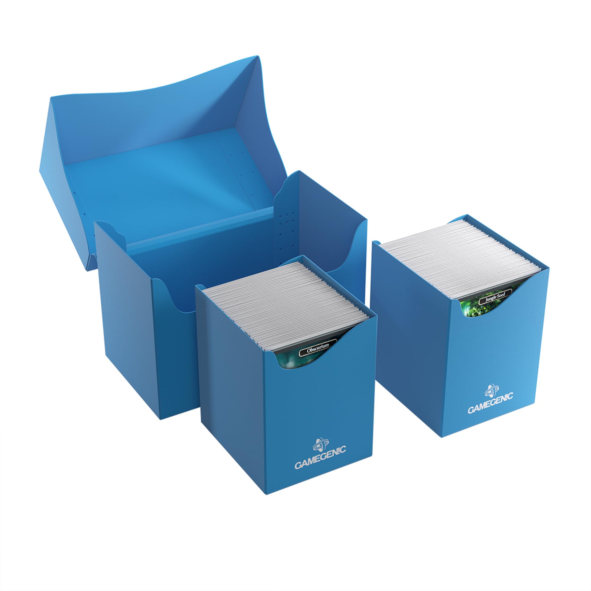 Gamegenic Double Deck Holder 200+ XL Card Box - Holds 200 Double-Sleeved Cards | Blue | Compact