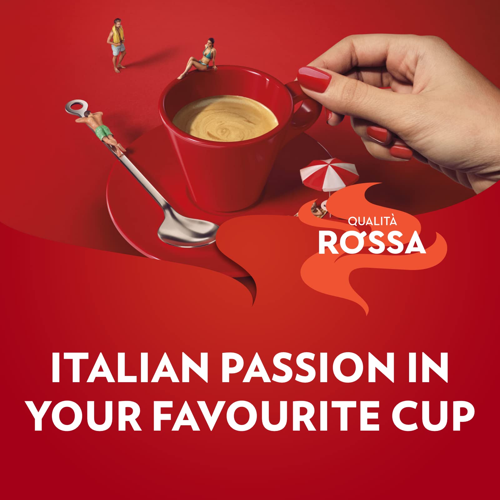 Lavazza Qualità Rossa Roasted Whole Coffee Beans - Arabica & Robusta Blend | Intensity 5/10 | 1 Kg