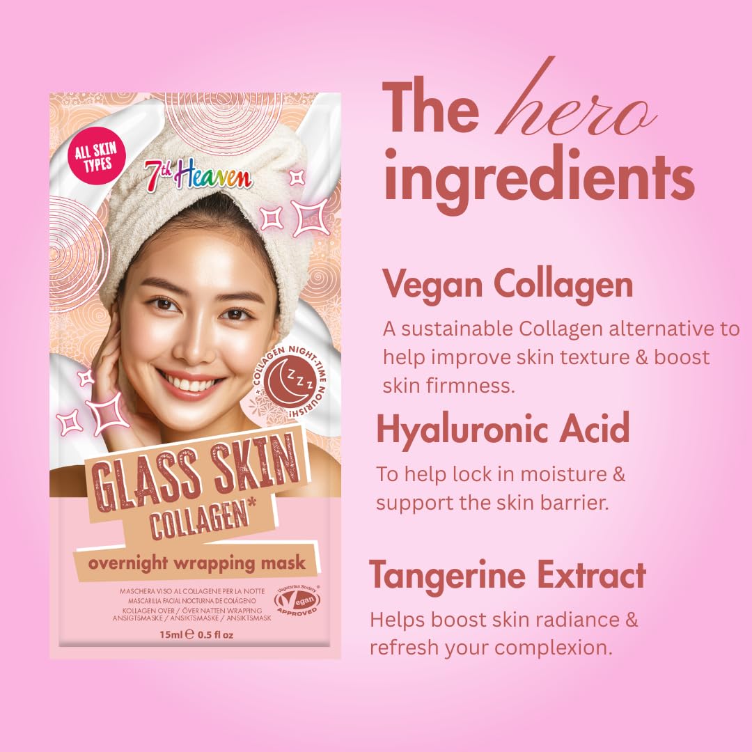 7th Heaven Glass Skin Collagen Wrapping Mask - Hyaluronic Acid & Vegan Collagen | 15 ml 3