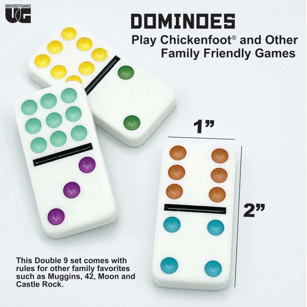 Front Porch Classics Double 9 Dominoes in a Tin