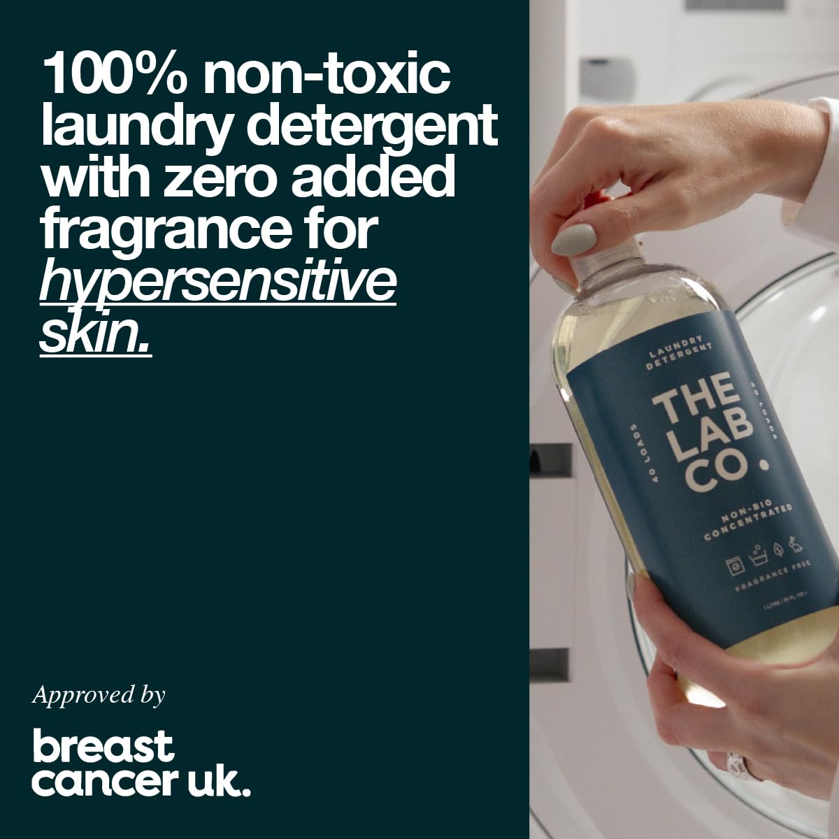 The Lab Co. Non-Bio Concentrated Liquid Laundry Detergent - Fragrance Free | 1L | 40 Loads