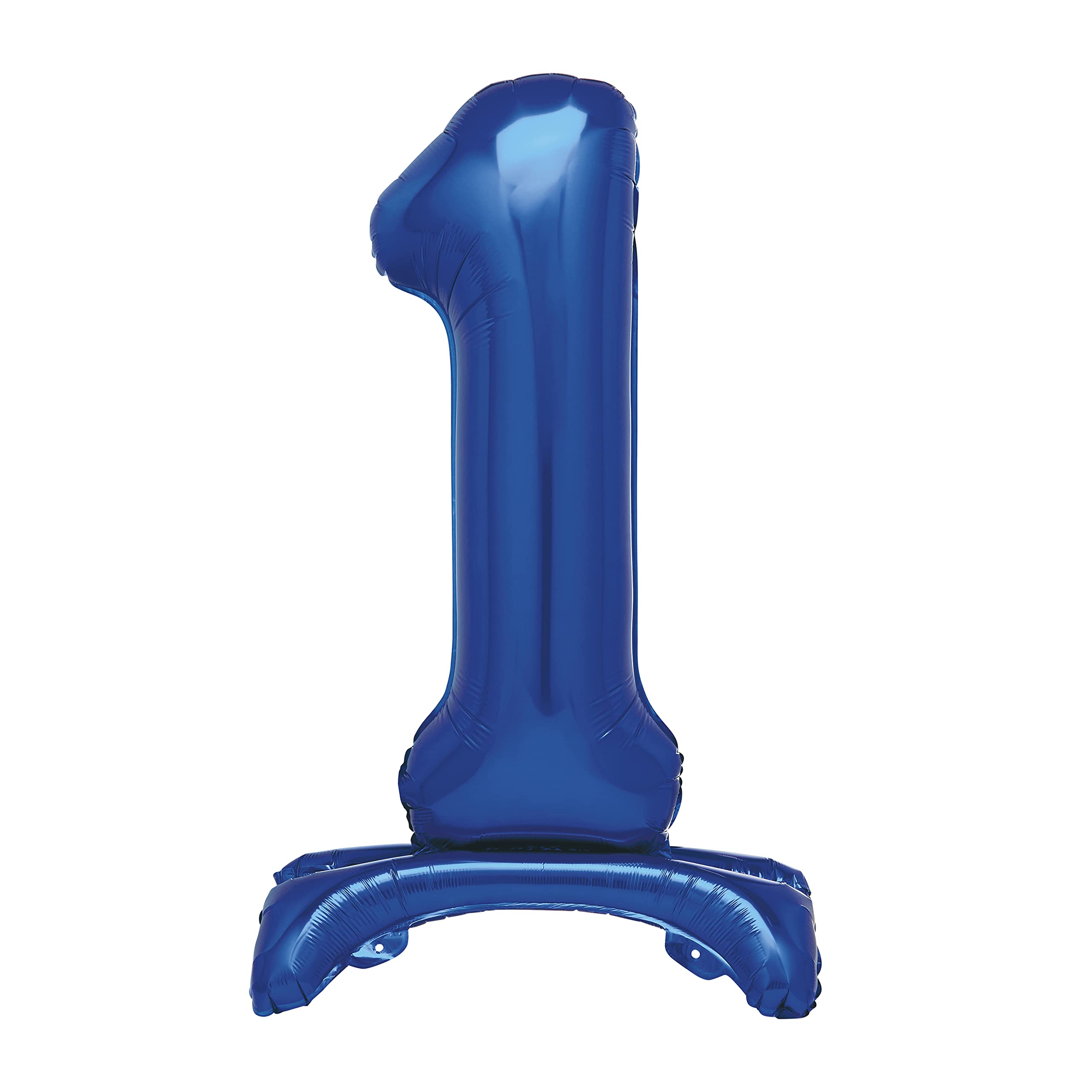 Unique Blue Standing Number 1 Foil Balloon - 30' Size, Air Fill Only | Mylar