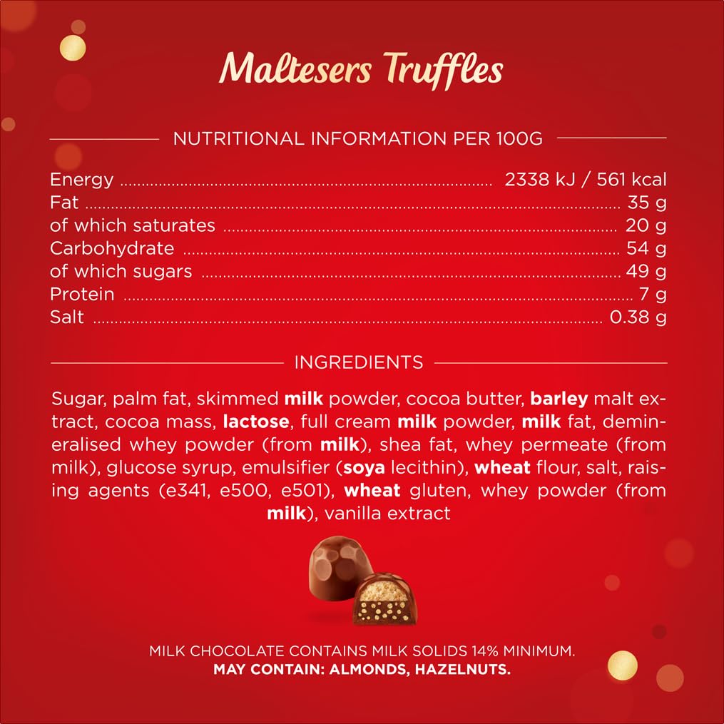 Maltesers Truffles Milk Chocolate Gift Box of Chocolates 200g 15