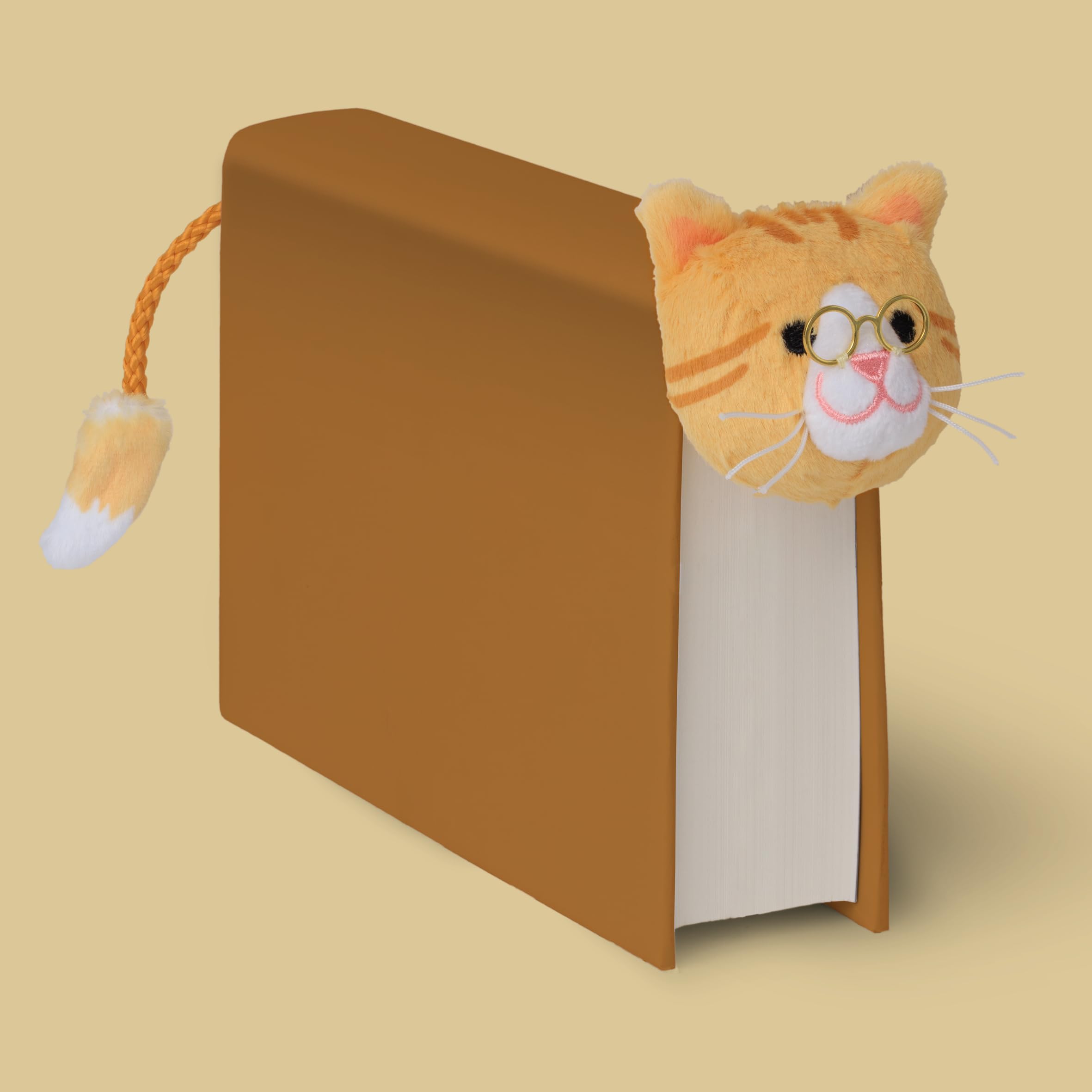 IF BookTails Bookmark - Ginger Cat | Plush Material | Orange Color | 15g Weight 2