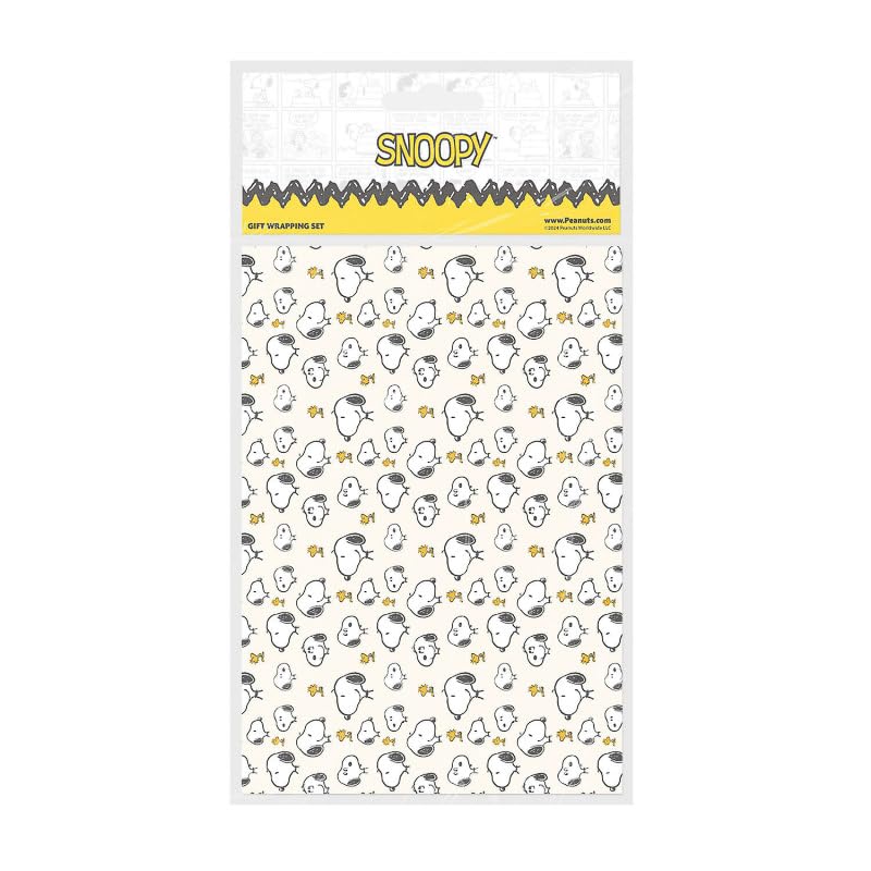 Grupo Erik Peanuts Snoopy Gift Wrapping Paper Set - 2 Sheets, Multicolour | 70 gsm 7