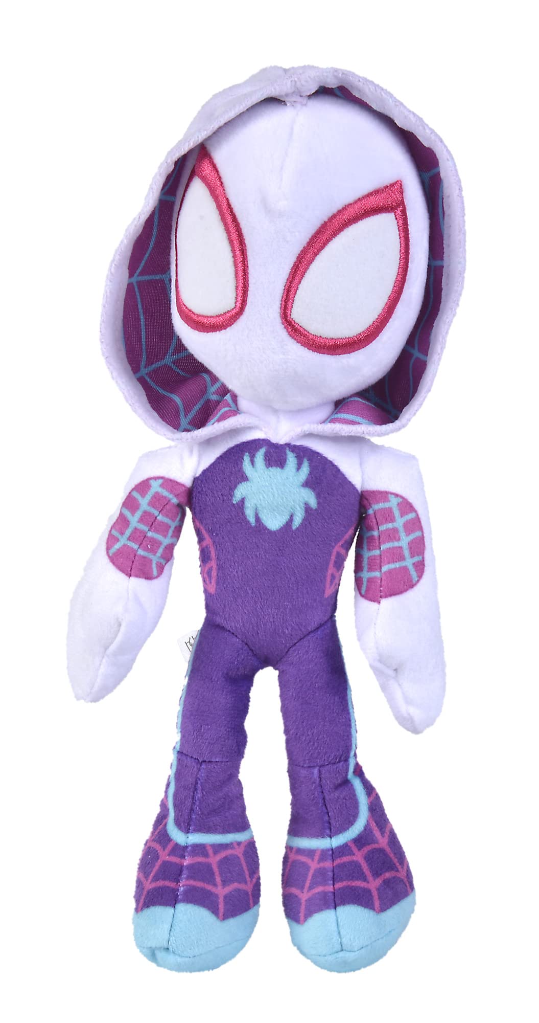 Simba Disney Spiderverse Ghost Spider Soft Toy - 25 cm Plush with Glow in the Dark Eyes