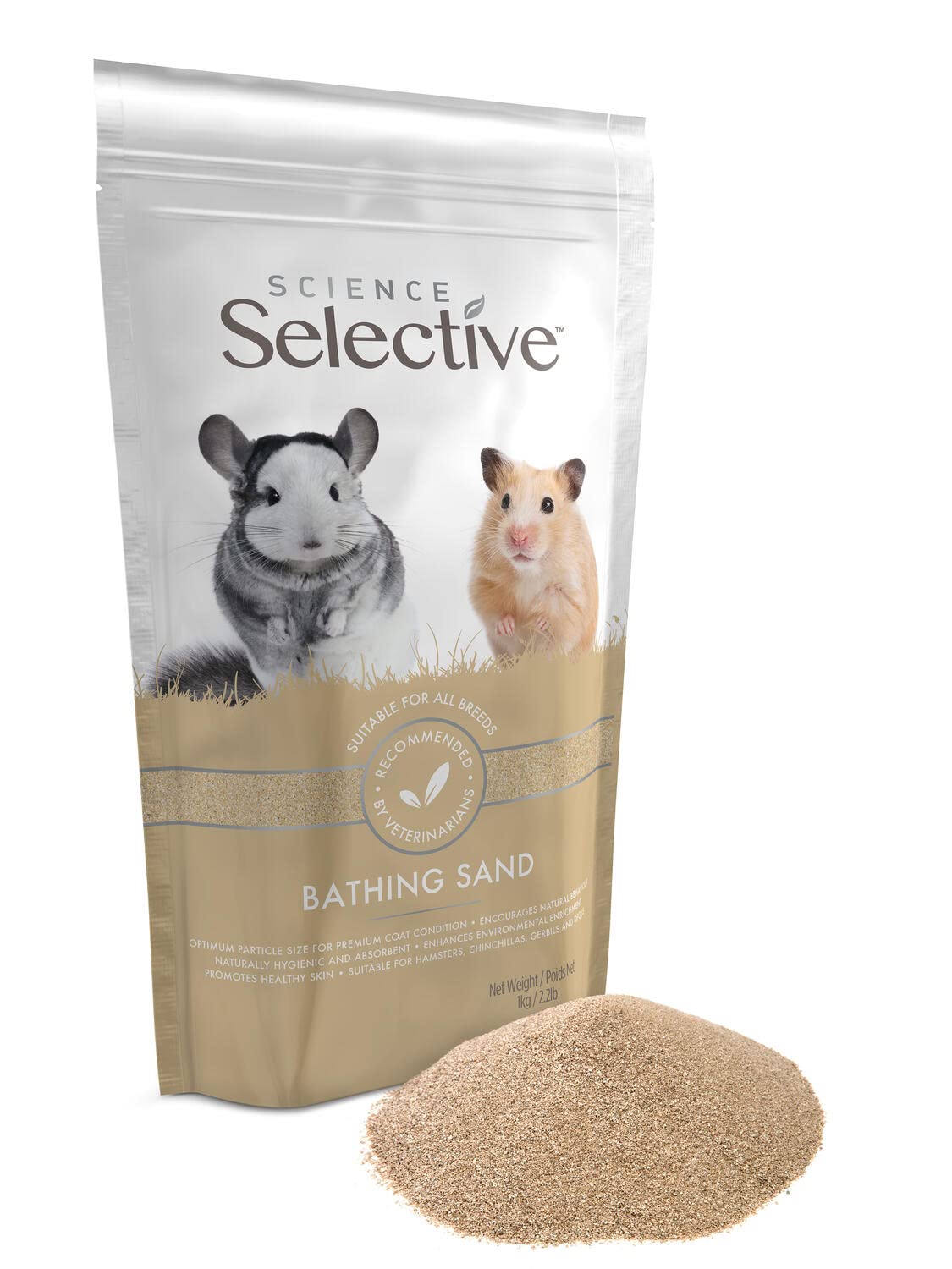 Supreme Petfoods Science Selective Bathing Sand - Yellow | 1000g | For Chinchillas, Hamsters, Gerbils & Degus 3