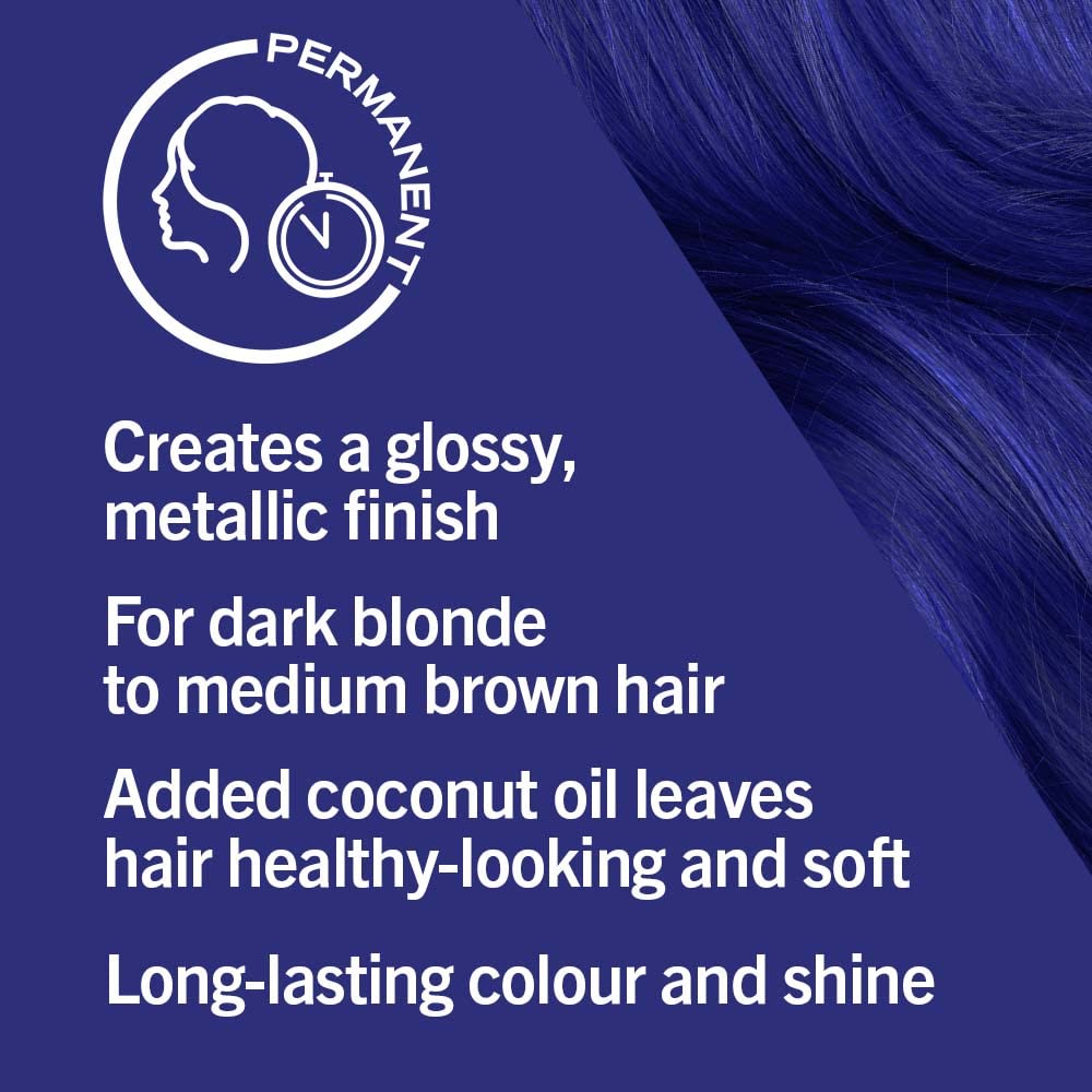 Schwarzkopf LIVE Urban Metallics Blue Mercury U67 Permanent Hair Dye with Coconut Oil - 100g 3