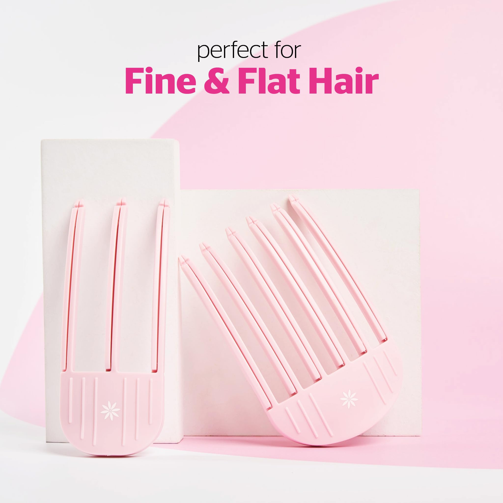 Brushworks Volumising Hair Clips - Instant Root Lift for Fine Hair | 2 Count | Pink 5